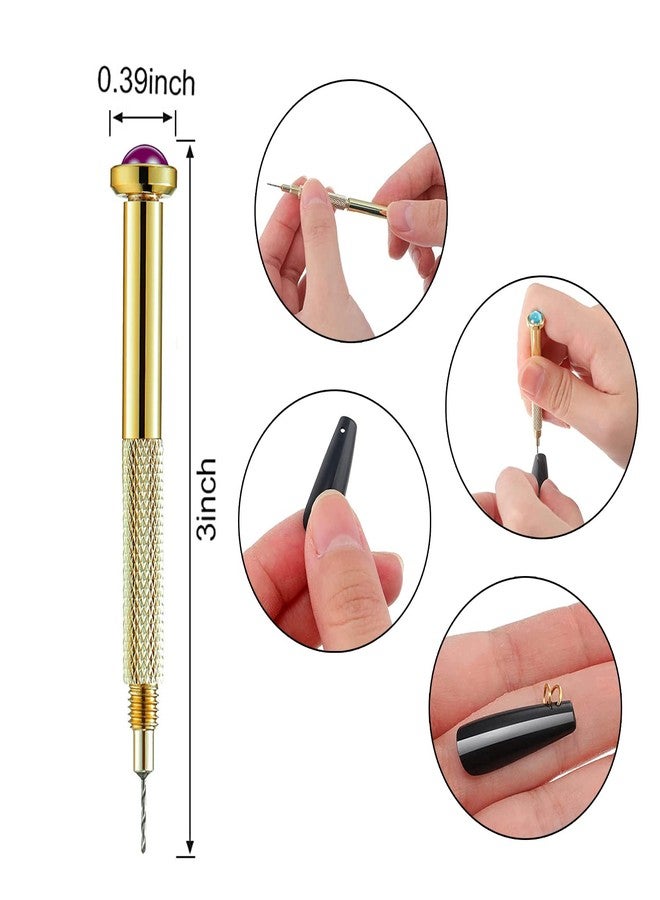 DANNEASY 1070pcs Nail Art Dangle Charm Piercing Tool Hand Drill Charms Jump Rings Connectors Accessories for Jewelry Craft Making (Gold) - Image 5